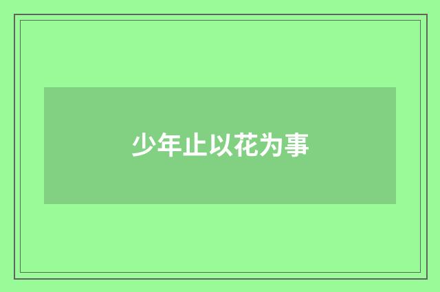 少年止以花为事