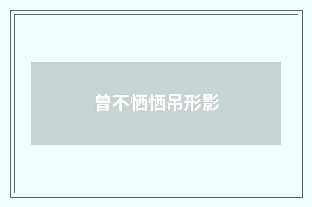 曾不恓恓吊形影