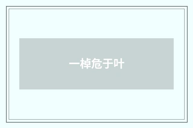 一棹危于叶