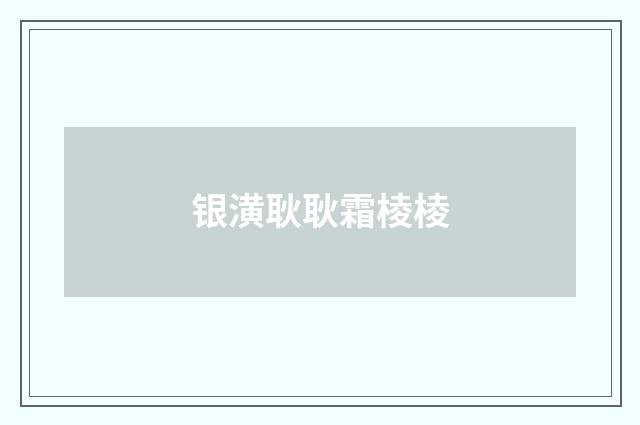 银潢耿耿霜棱棱