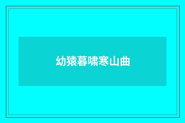 幼猿暮啸寒山曲