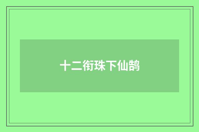 十二衔珠下仙鹄