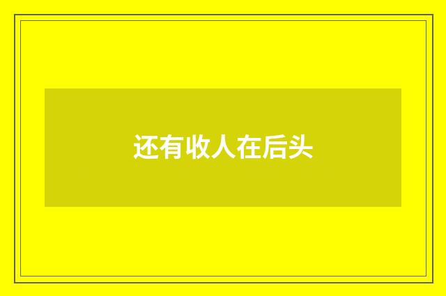 还有收人在后头