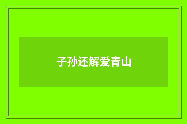子孙还解爱青山