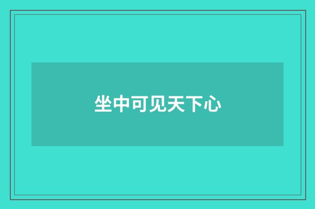 坐中可见天下心