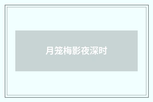 月笼梅影夜深时