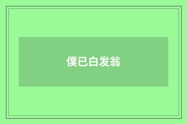 僕已白发翁