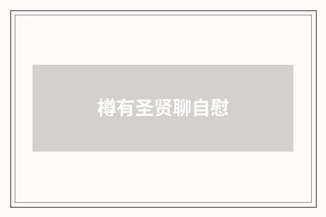 樽有圣贤聊自慰