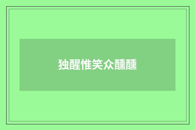 独醒惟笑众醺醺