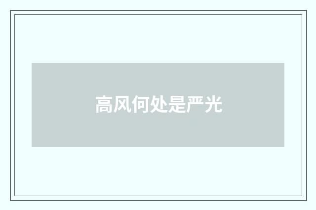 高风何处是严光