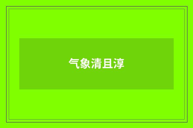 气象清且淳