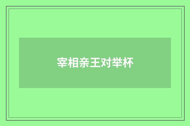 宰相亲王对举杯