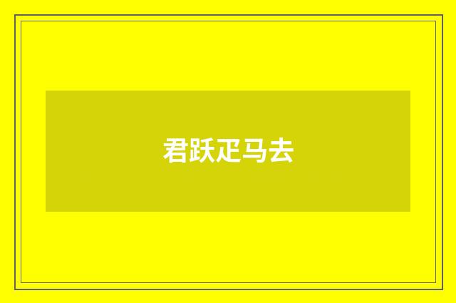 君跃疋马去
