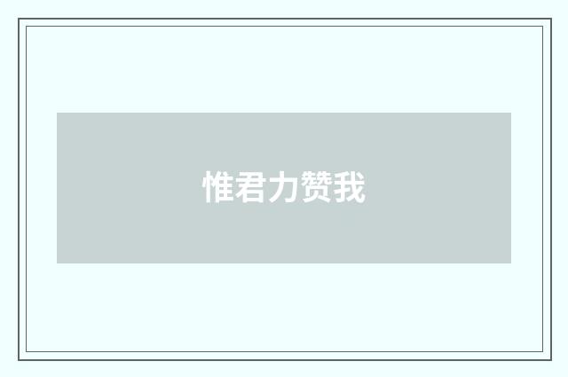 惟君力赞我