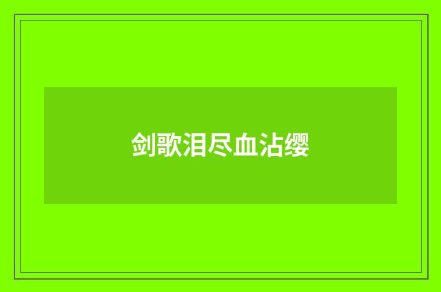 剑歌泪尽血沾缨