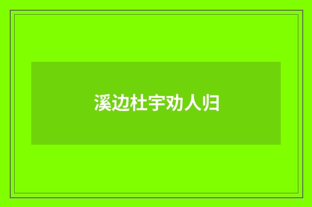 溪边杜宇劝人归