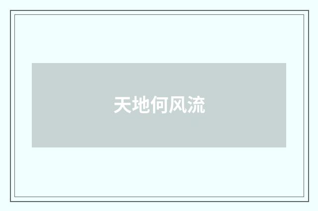 天地何风流