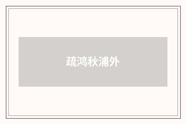 疏鸿秋浦外