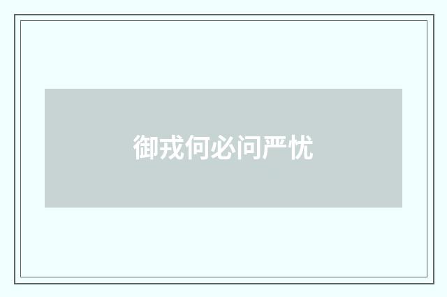 御戎何必问严忧