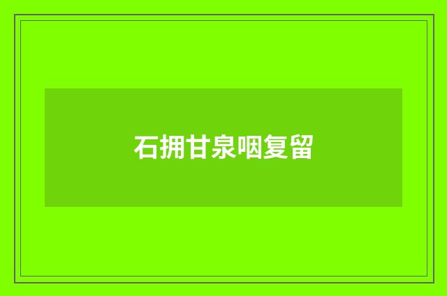 石拥甘泉咽复留