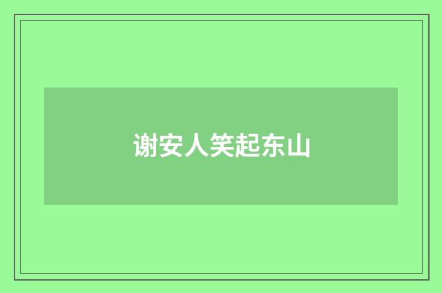 谢安人笑起东山