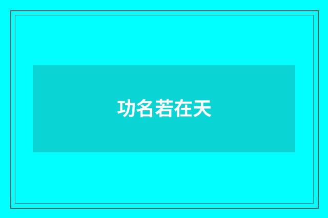 功名若在天