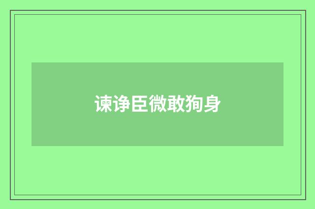 谏诤臣微敢狥身