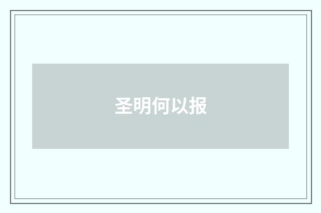 圣明何以报