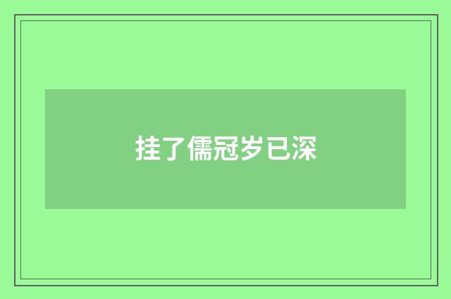 挂了儒冠岁已深