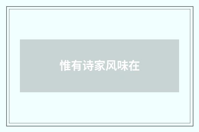 惟有诗家风味在