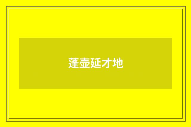 蓬壶延才地