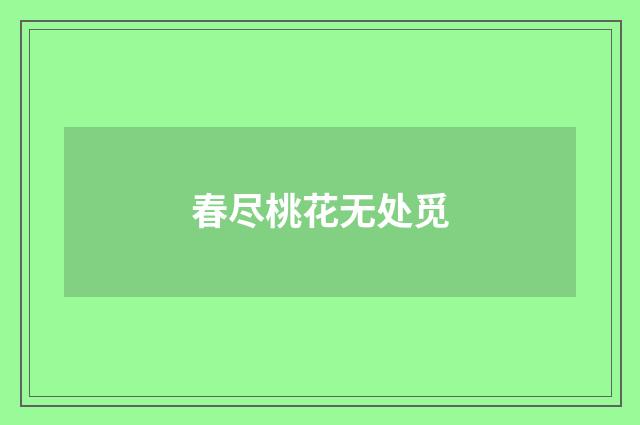 春尽桃花无处觅