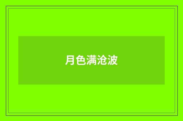 月色满沧波