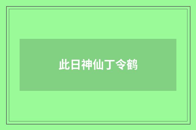 此日神仙丁令鹤