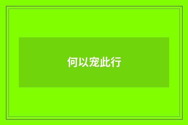 何以宠此行