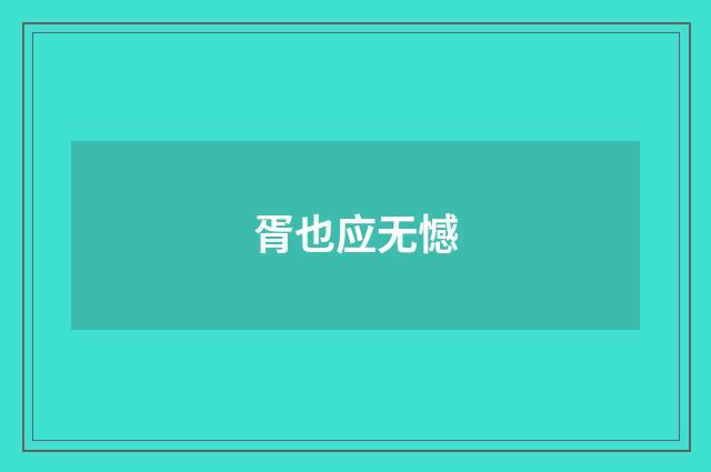 胥也应无憾