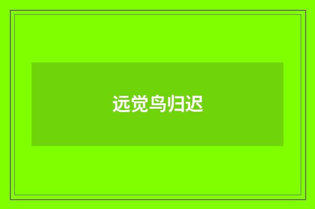 远觉鸟归迟