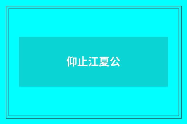 仰止江夏公