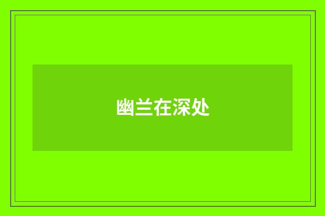 幽兰在深处