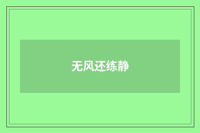 无风还练静