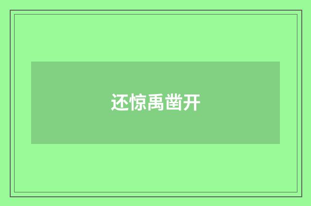 还惊禹凿开