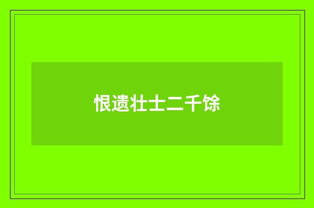 恨遗壮士二千馀