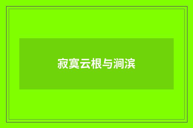 寂寞云根与涧滨