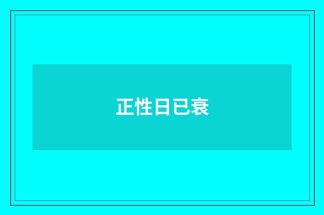 正性日已衰