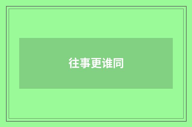 往事更谁同