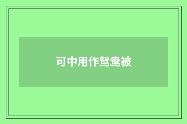 可中用作鸳鸯被