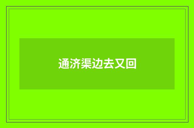 通济渠边去又回