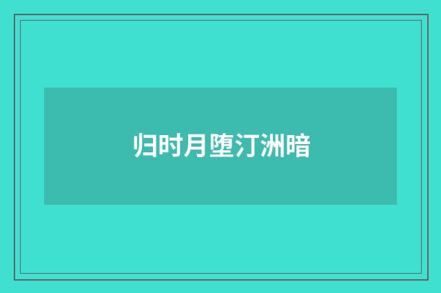 归时月堕汀洲暗