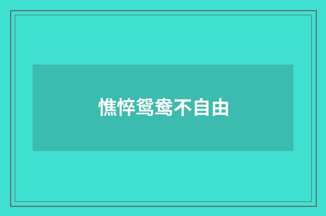憔悴鸳鸯不自由
