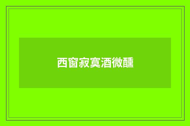 西窗寂寞酒微醺